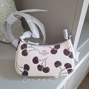 NWT Coach Teri Mini Leather Crossbody With Cherry CCZ23 chalk LIMITED EDITION